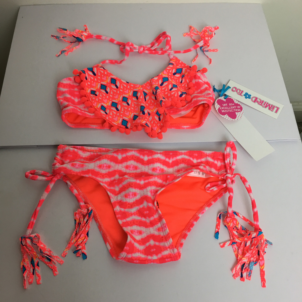 NEW Limited Too Girls 2 Pc Bathing Suit Swimsuit 4